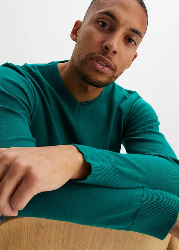 Finstickad tr&ouml;ja av mjuk bomullsmix, bonprix