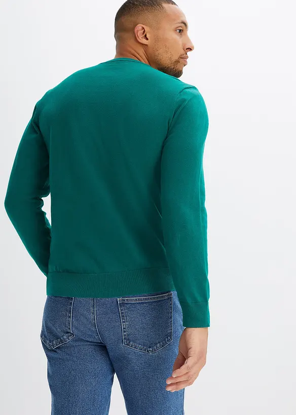 Finstickad tr&ouml;ja av mjuk bomullsmix, bonprix