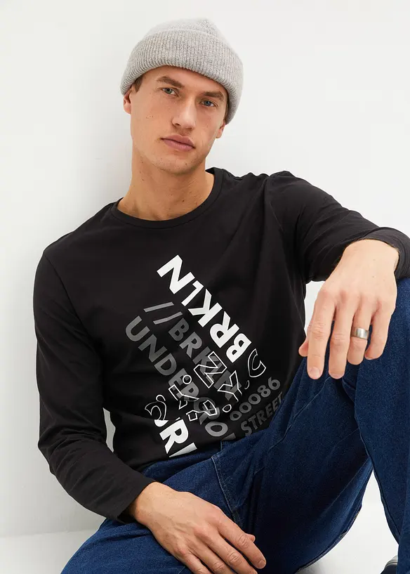 L&aring;ng&auml;rmad T-shirt i ekologisk bomull, bonprix