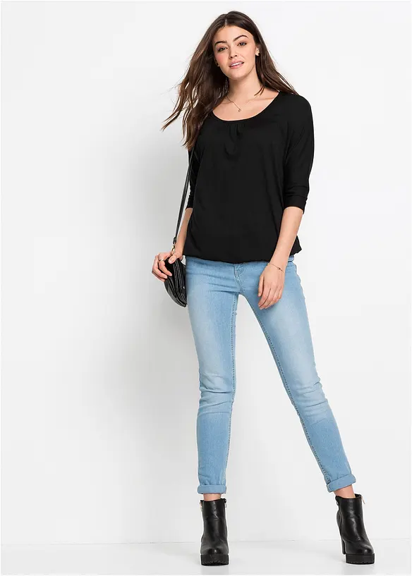 Oversizetopp i materialmix, bonprix