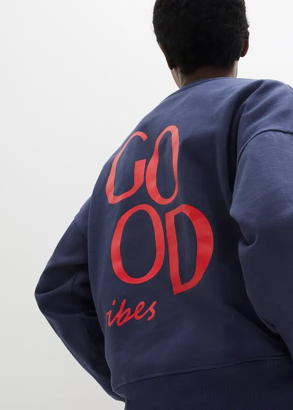 Sweatshirt i oversizemodell av ekologisk bomull, bonprix