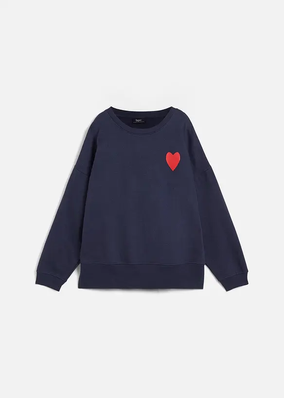 Sweatshirt i oversizemodell av ekologisk bomull, bonprix