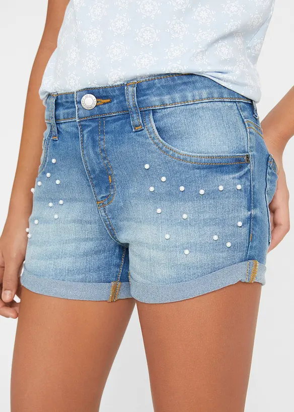 Jeansshorts med medelhög midja, bonprix