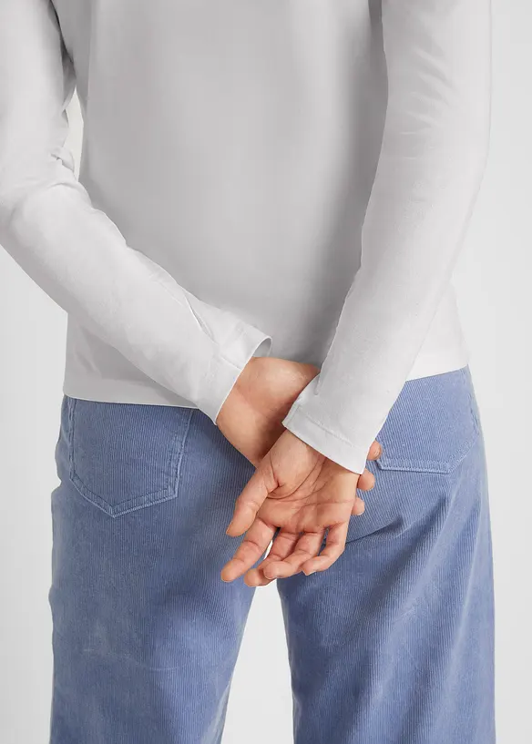 Långärmad topp med ren ekologisk bomull (2-pack), bonprix