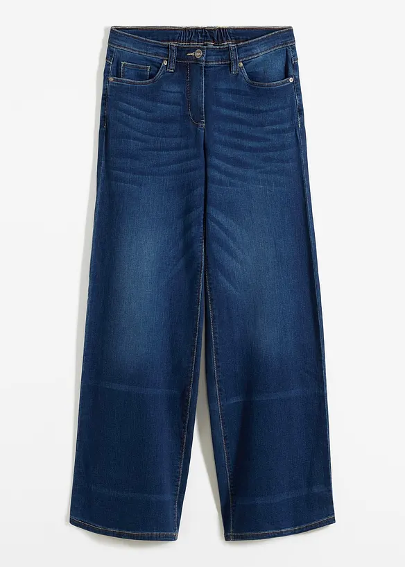 Wide Leg Jeans Mid Waist, med bekväm midja, bonprix