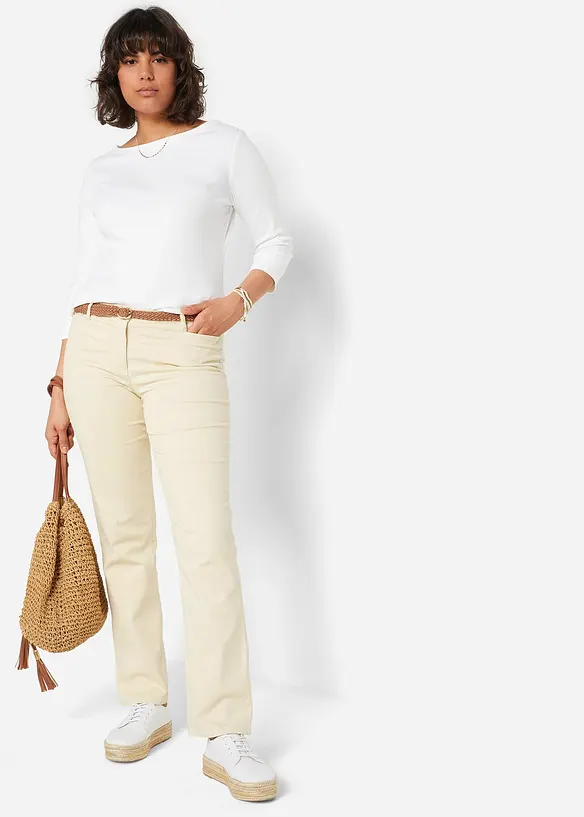 Långärmad topp i ren ekologisk bomull, bonprix