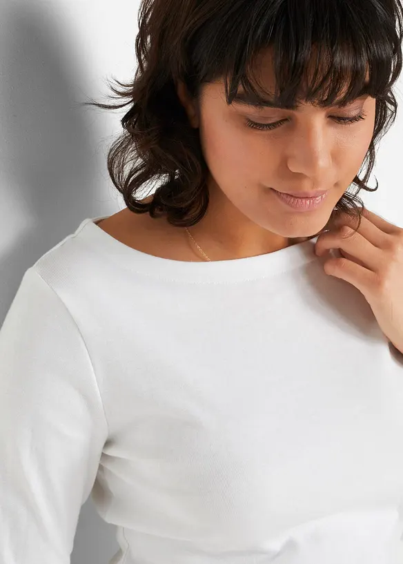Långärmad topp i ren ekologisk bomull, bonprix