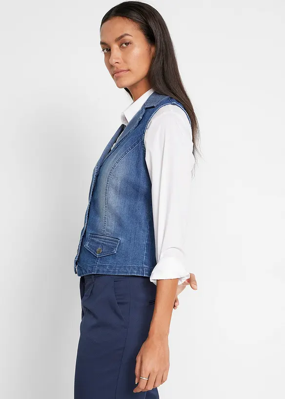 Stretchig jeansväst, bonprix