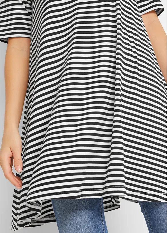 Lång trikåtunika med halvlång ärm, bonprix