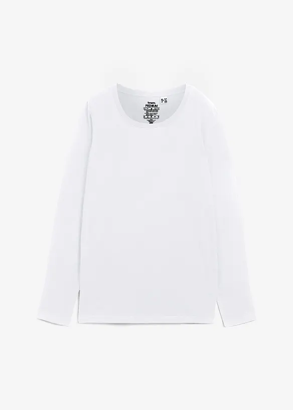 Långärmad sömlös bastischa med rund halsringning, Essentials, bonprix PREMIUM