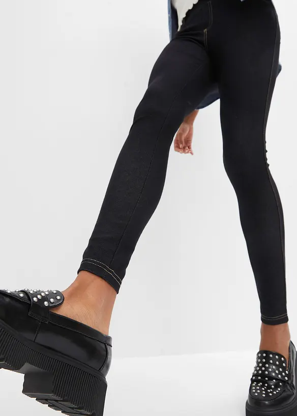 Leggings med jeanslook i bomullsmix, bonprix