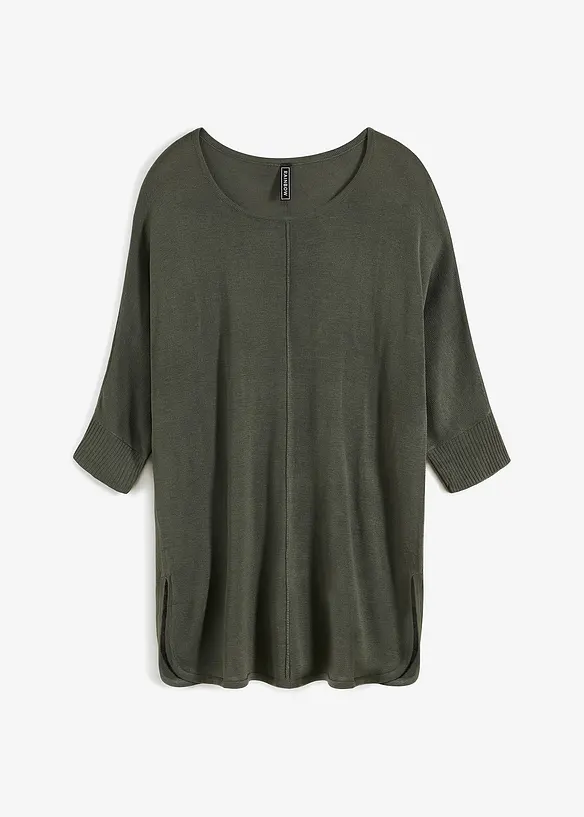 Finstickad tröja med 3/4-ärm, bonprix