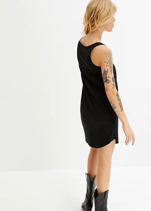 Trik&aring;kl&auml;nning i bomull med spets, bonprix