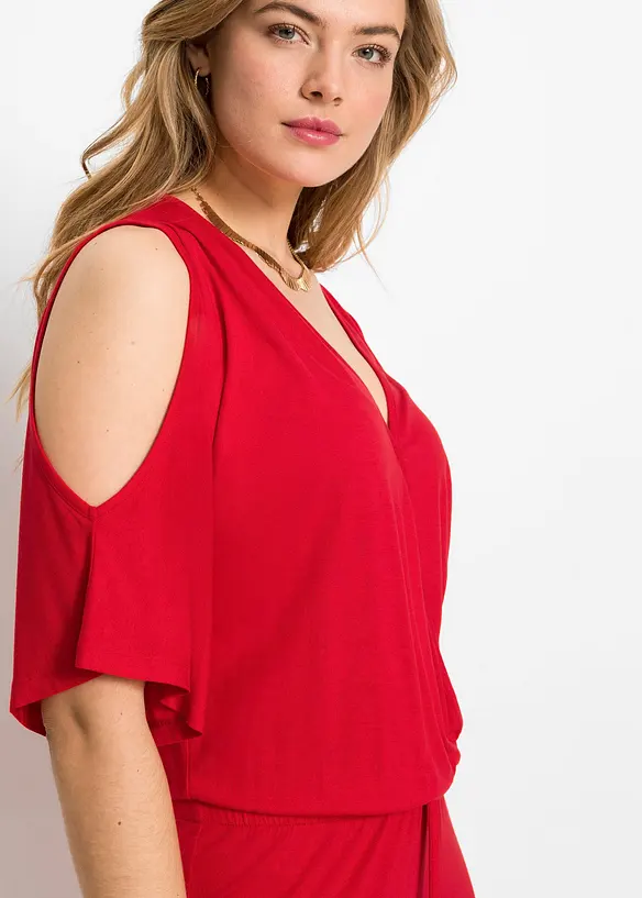 Jerseyjumpsuit i följsam viskos, bonprix