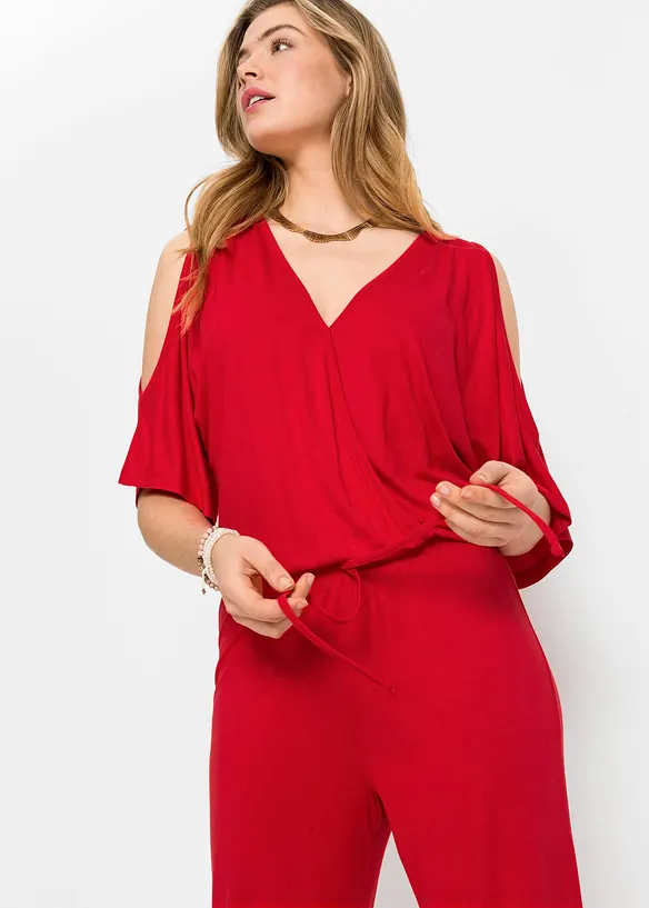 Jerseyjumpsuit i följsam viskos, bonprix
