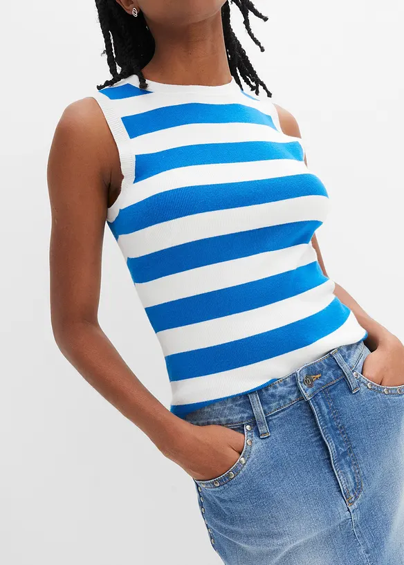 Jeanskjol med nitar, bonprix