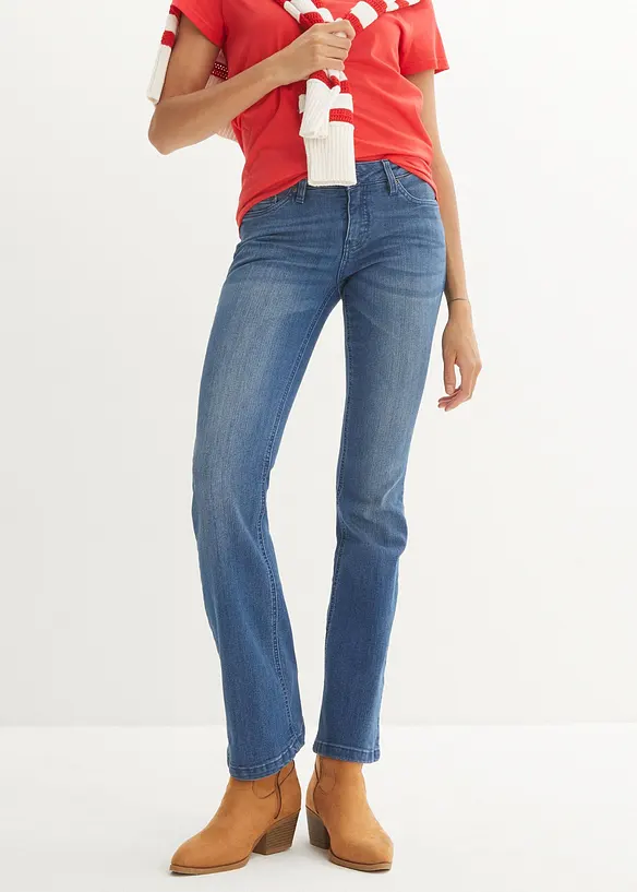 Stretch Bootcut Jeans Mid Waist, bonprix