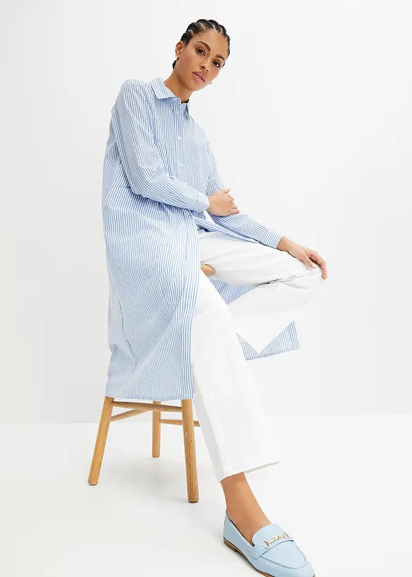 Randig skjortklänning, bonprix