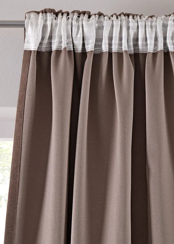 Mörkläggande gardinlängd med lätt struktur (2-pack), bonprix