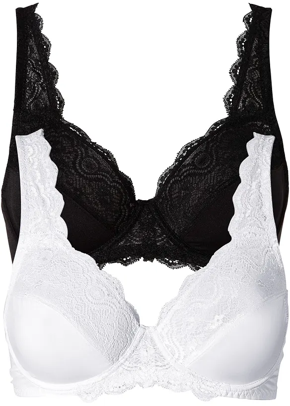 BH med bygel och fin spets (2-pack), bonprix
