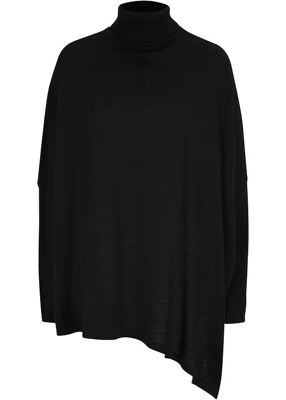 Ponchotröja med polokrage och asymmetriskt snitt, bonprix