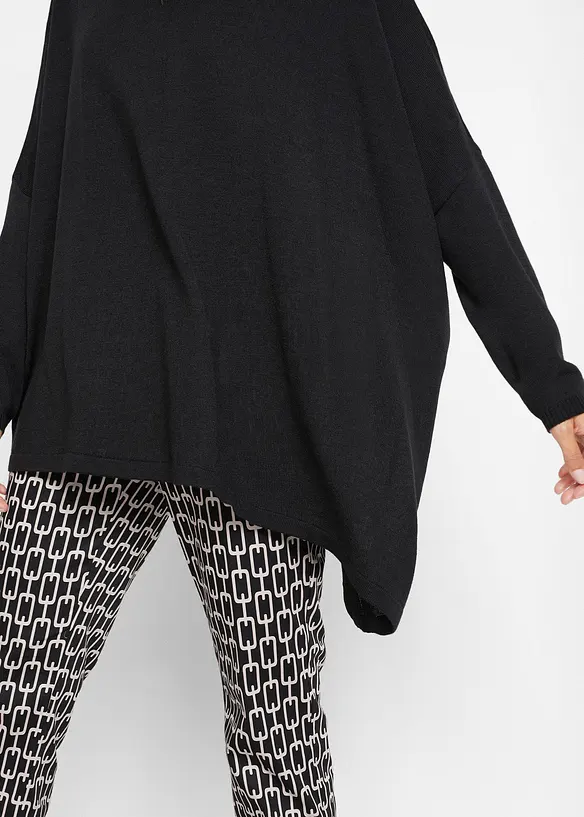 Ponchotröja med polokrage och asymmetriskt snitt, bonprix