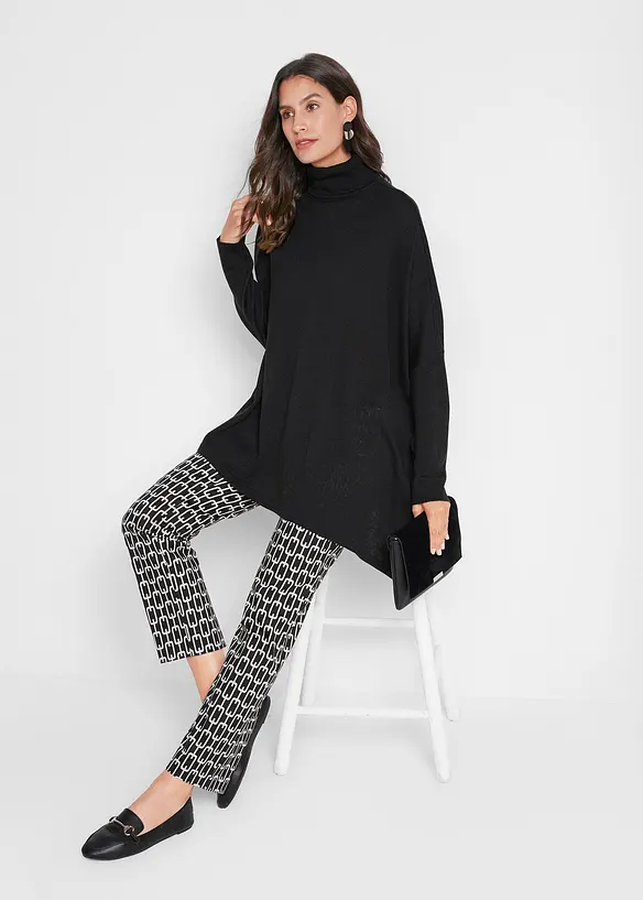 Ponchotröja med polokrage och asymmetriskt snitt, bonprix