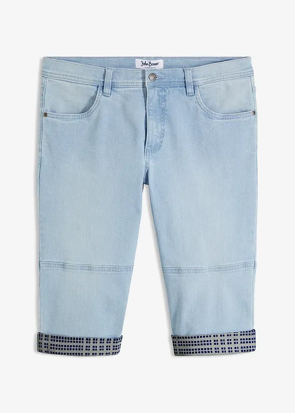 Långa jeansshorts, regular fit, bonprix