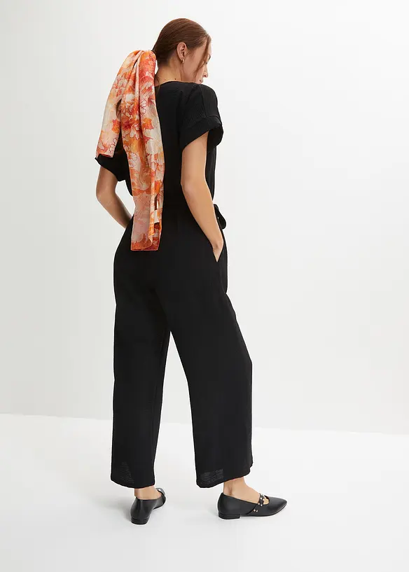 Jumpsuit med korta &auml;rmar, bonprix