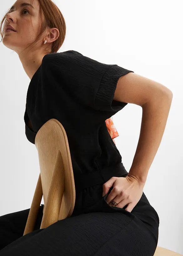 Jumpsuit med korta &auml;rmar, bonprix