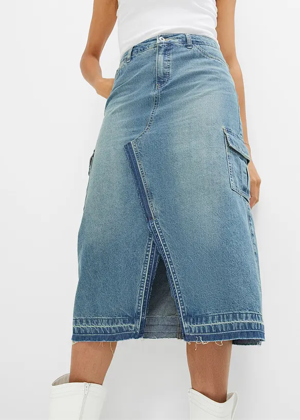 Jeanskjol med cargofickor, RAINBOW