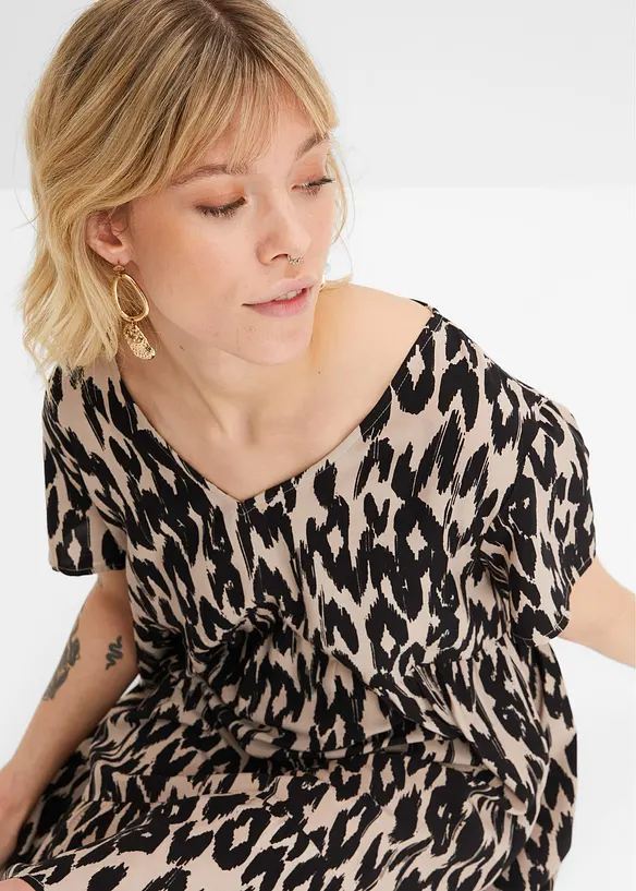 Tunikaklänning i följsam viskos, bonprix