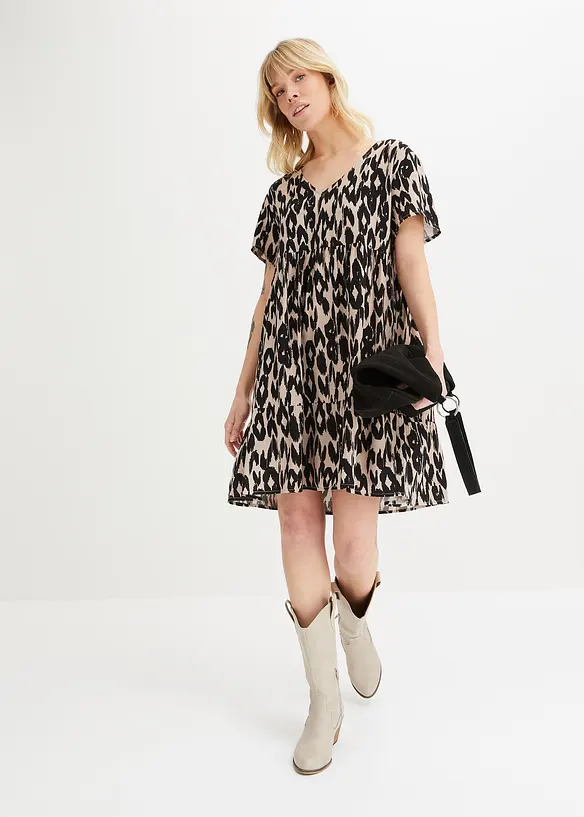 Tunikaklänning i följsam viskos, bonprix