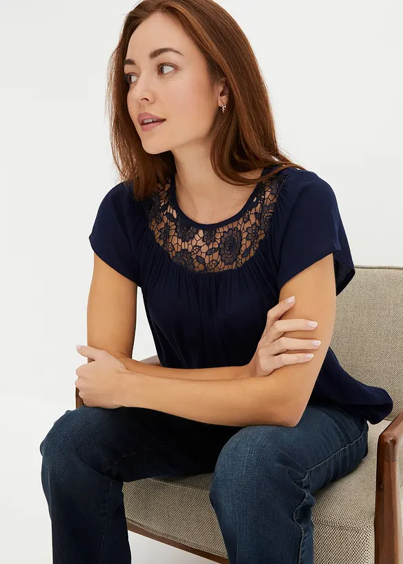 Blus av ren viskos, bonprix