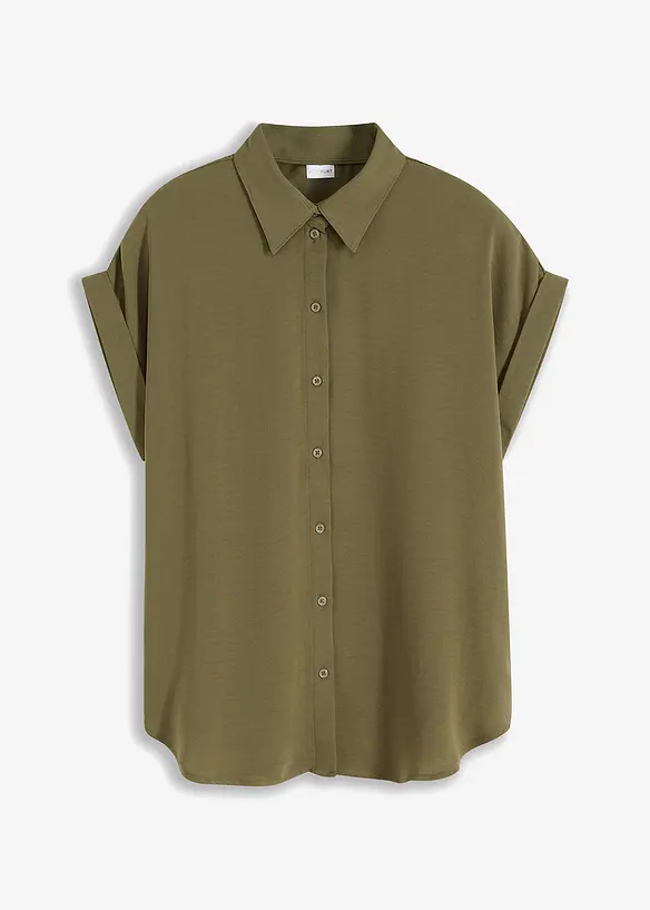 Kortärmad blus med återvunnen polyester, bonprix