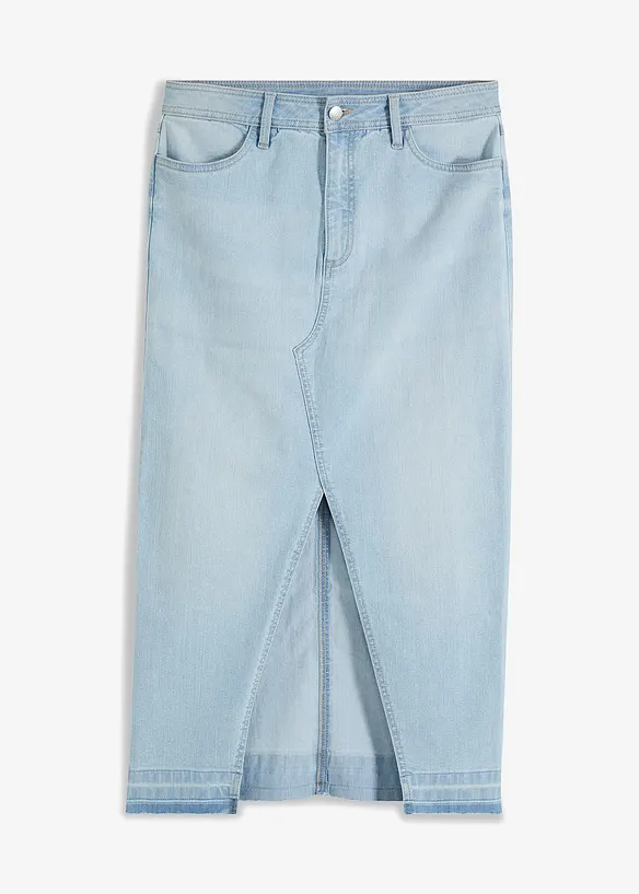Jeanskjol med slits, bonprix