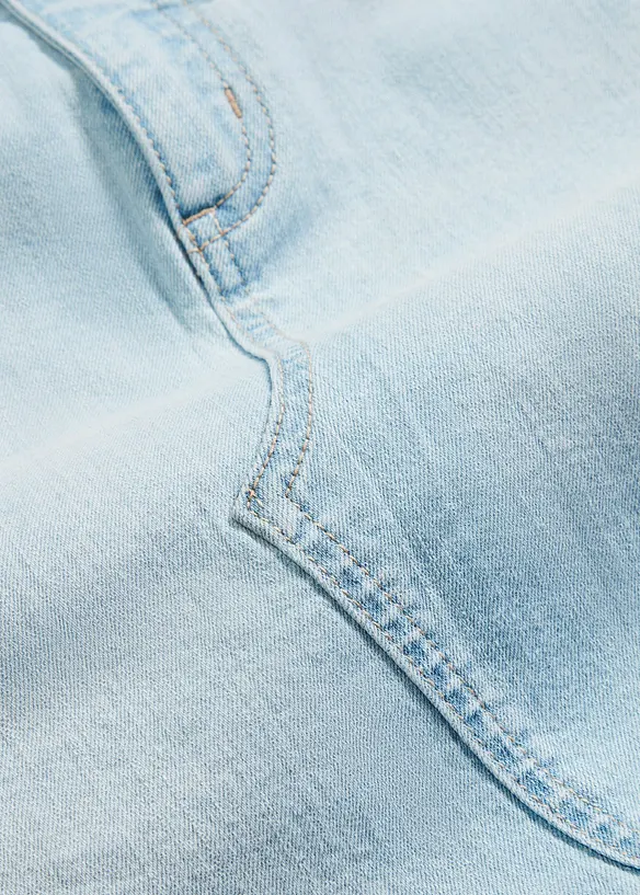 Jeanskjol med slits, bonprix