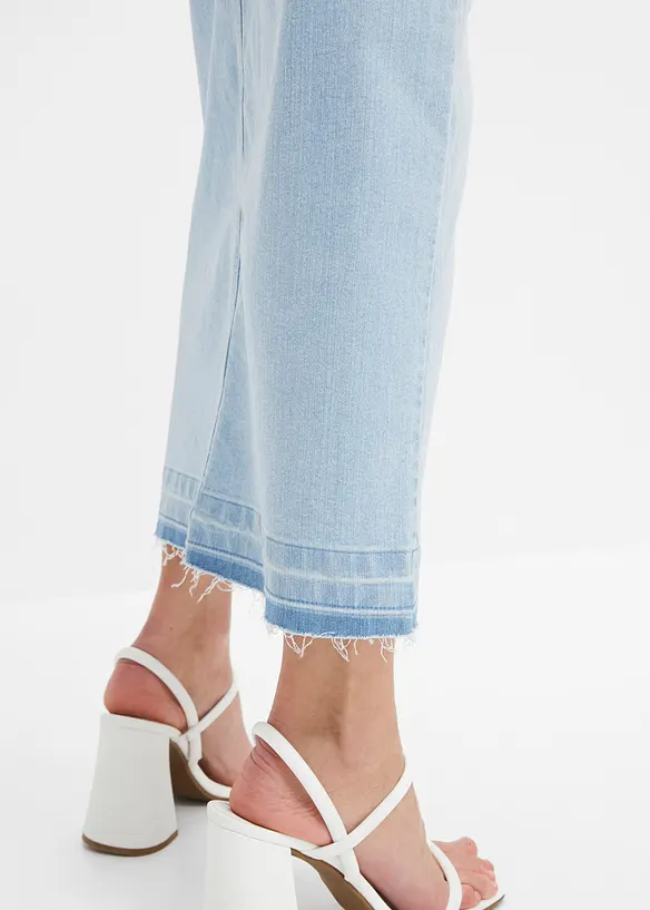Jeanskjol med slits, bonprix