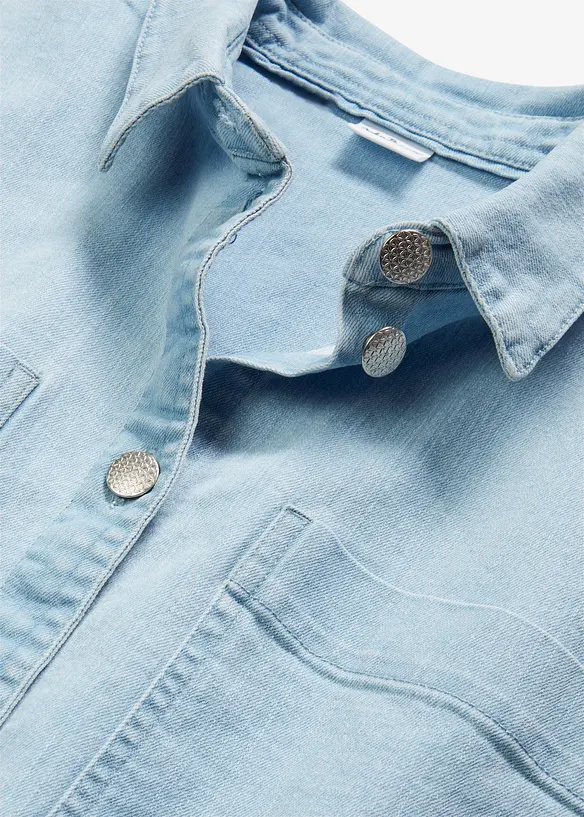 Kort, boxy jeansblus, bonprix