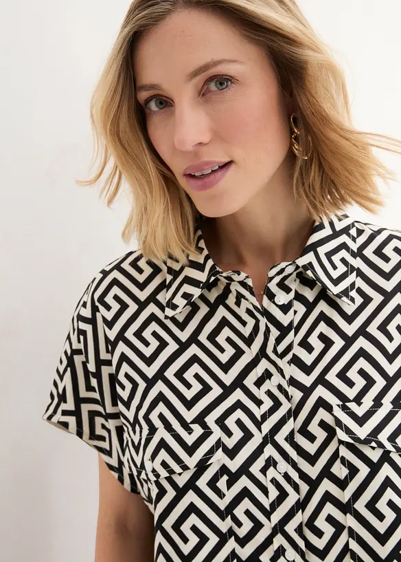 Blus av viskos med vackert fall, bonprix