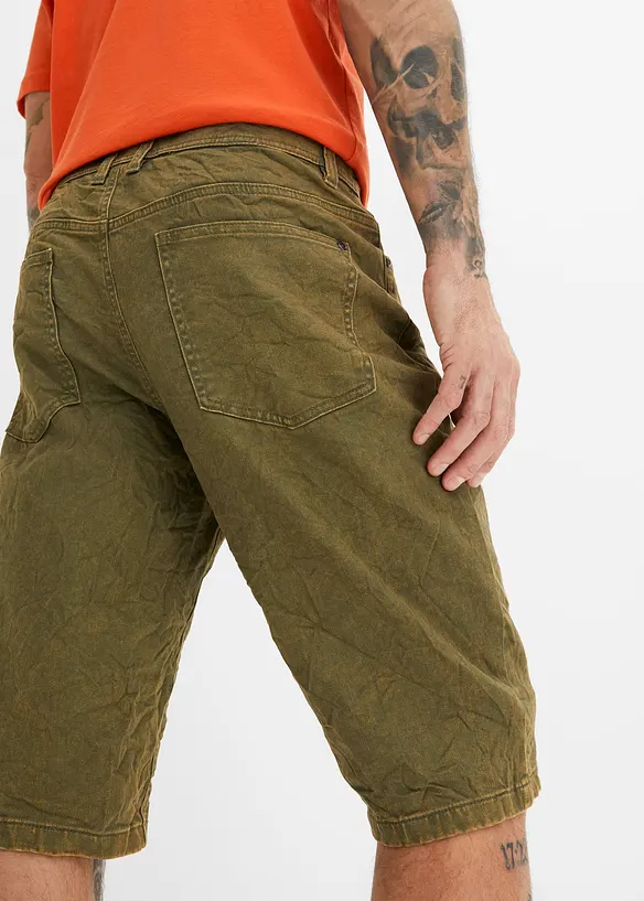 Långa stretchbermudas, Loose Fit, bonprix