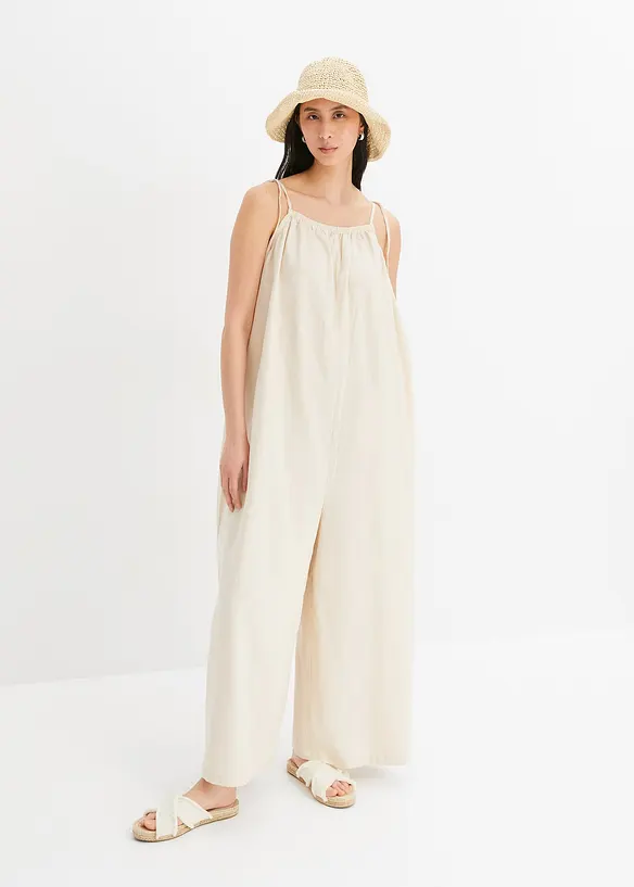 Jumpsuit i linne och viskos, bonprix
