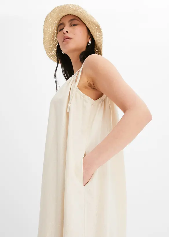 Jumpsuit i linne och viskos, bonprix