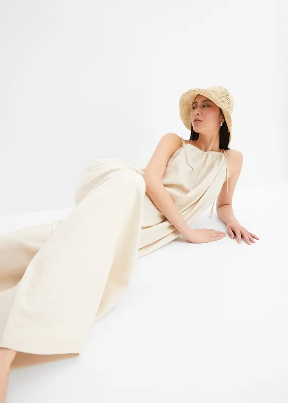 Jumpsuit i linne och viskos, bonprix