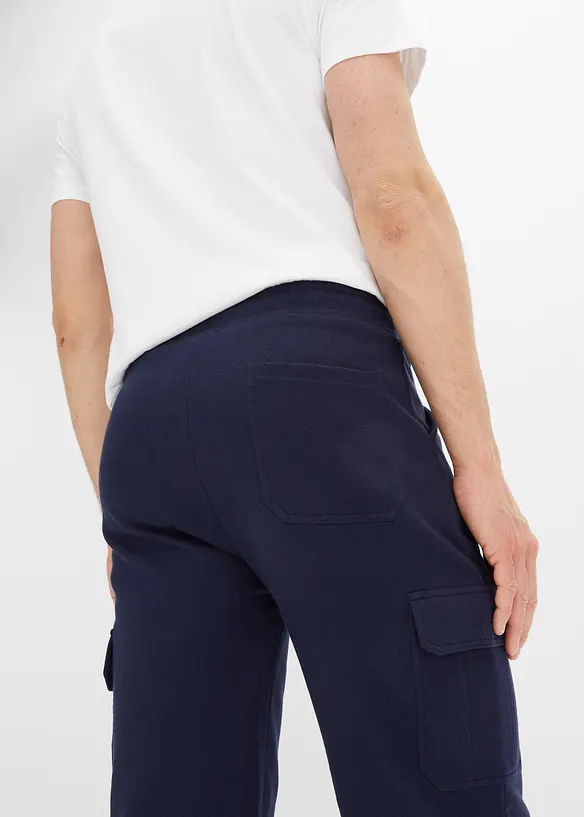 Långa trikåbermudas med cargofickor, ren bomull, Regular Fit, bonprix