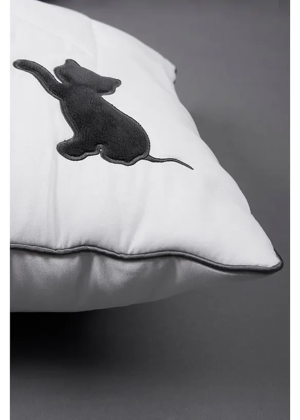 Kudde dunkänsla kattmotiv fast fyllning, bonprix