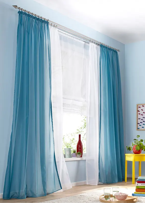 Transparent hissgardin, enfärgad, bonprix