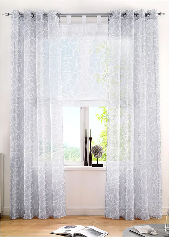 Transparent mönstrad hissgardin i återvunnen polyester, bonprix