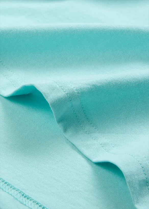 Vid lång topp med V-ringning (5-pack), kortärmad, bonprix