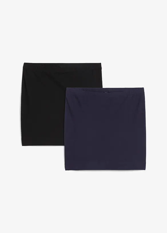 Stretchig jerseykjol med ekologisk bomull (2-pack), bonprix